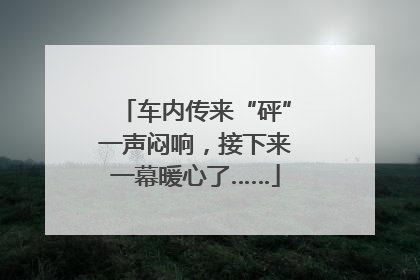 车内传来“砰”一声闷响，接下来一幕暖心了……
