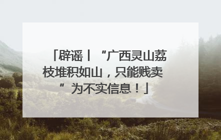 辟谣丨“广西灵山荔枝堆积如山，只能贱卖”为不实信息！
