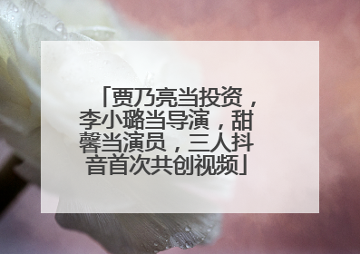 贾乃亮当投资，李小璐当导演，甜馨当演员，三人抖音首次共创视频