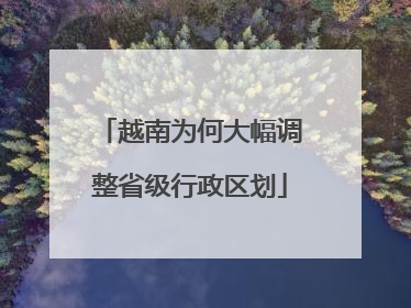 越南为何大幅调整省级行政区划