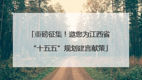 重磅征集！邀您为江西省“十五五”规划建言献策