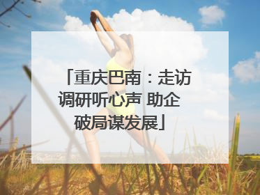 重庆巴南：走访调研听心声 助企破局谋发展