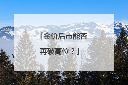 金价后市能否再破高位？