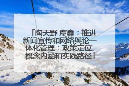 陶天野 虞鑫：推进新闻宣传和网络舆论一体化管理：政策定位、概念内涵和实践路径