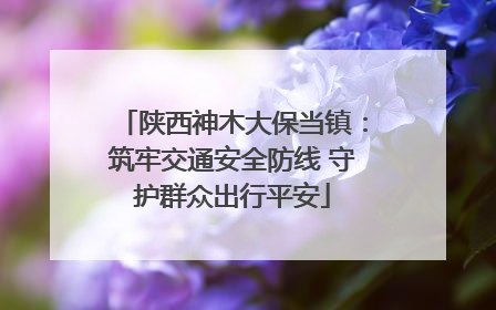 陕西神木大保当镇：筑牢交通安全防线 守护群众出行平安