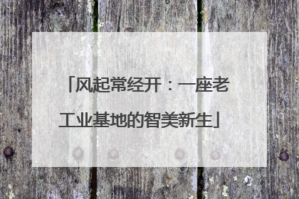 风起常经开：一座老工业基地的智美新生