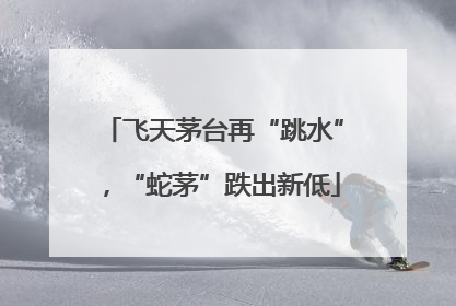 飞天茅台再“跳水”，“蛇茅”跌出新低