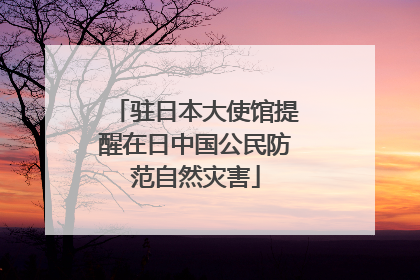 驻日本大使馆提醒在日中国公民防范自然灾害