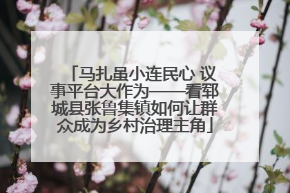 马扎虽小连民心 议事平台大作为——看郓城县张鲁集镇如何让群众成为乡村治理主角
