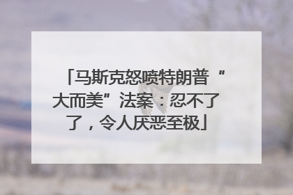 马斯克怒喷特朗普“大而美”法案：忍不了了，令人厌恶至极