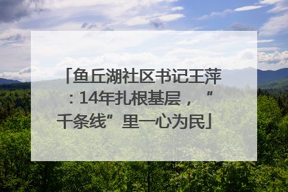 鱼丘湖社区书记王萍：14年扎根基层，“千条线”里一心为民