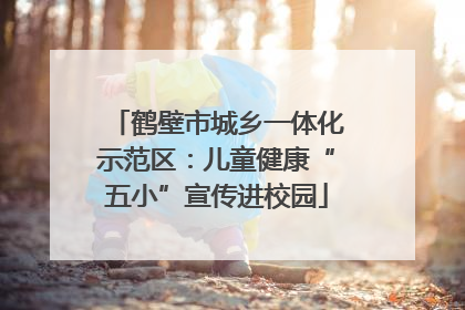 鹤壁市城乡一体化示范区：儿童健康“五小”宣传进校园