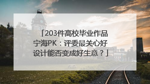203件高校毕业作品宁海PK：评委最关心好设计能否变成好生意？