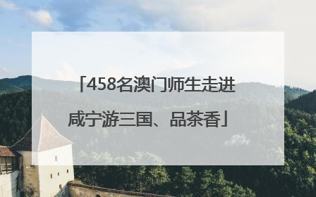 458名澳门师生走进咸宁游三国、品茶香