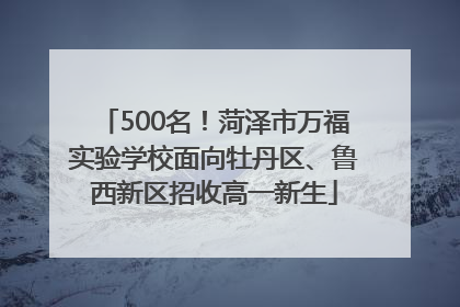 500名！菏泽市万福实验学校面向牡丹区、鲁西新区招收高一新生