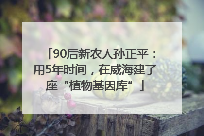 90后新农人孙正平：用5年时间，在威海建了座“植物基因库”