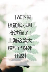 AI下围棋能展示思考过程了！上海这款大模型已对外开源