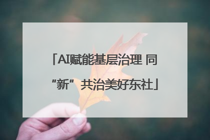 AI赋能基层治理 同“新”共治美好东社