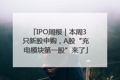 IPO周报｜本周3只新股申购，A股“充电模块第一股”来了